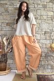 Rustic Nature Linen Blend Barrel Pant Washed Cayenne